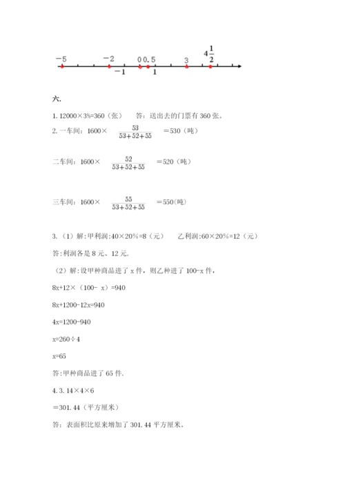 沪教版六年级数学下学期期末测试题及参考答案（研优卷）.docx