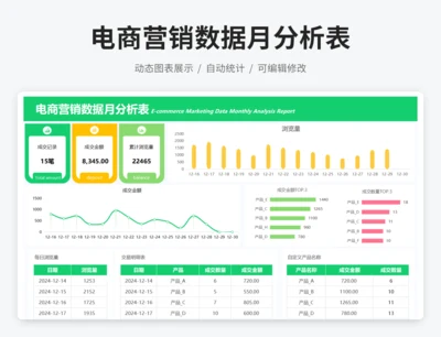 电商营销数据月分析表