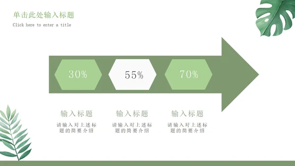 绿色花卉总结汇报PPT模板