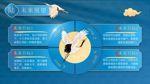 国色天香国雅书院国潮仙鹤通用PPT模板