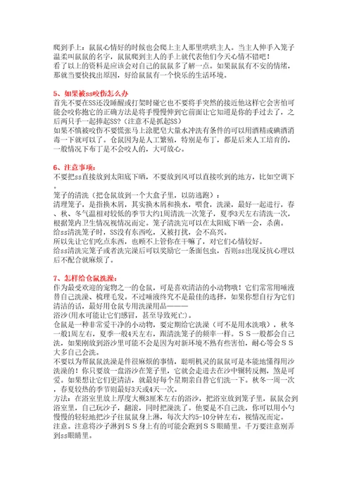 仓鼠饲养手册修订稿