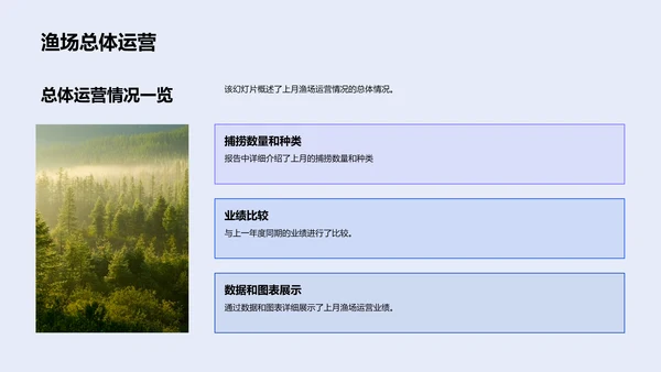 渔业月度运营总结PPT模板