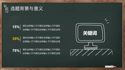 绿叶黑板毕业答辩通用PPT模板