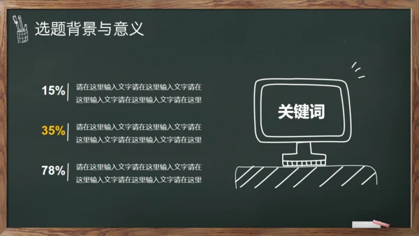 绿叶黑板毕业答辩通用PPT模板