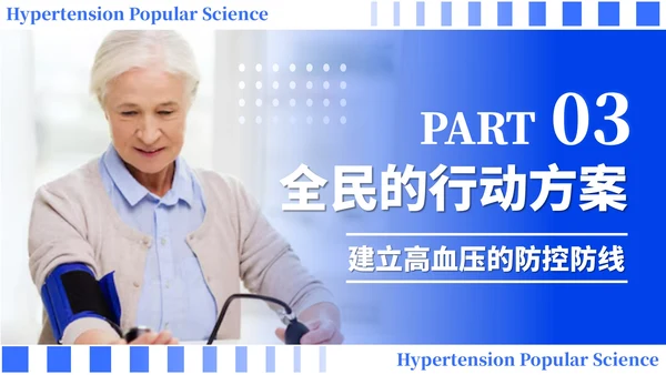 蓝色简约风全国高血压日科普PPT模板
