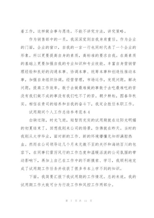 试用期间个人工作总结参考范本5篇.docx