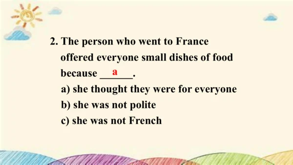 Module 6 Eating together Unit 3 Language in use 课件
