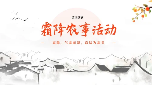 简约中国风二十四节气霜降传统节日培训主题通用PPT