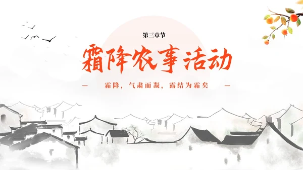 简约中国风二十四节气霜降传统节日培训主题通用PPT