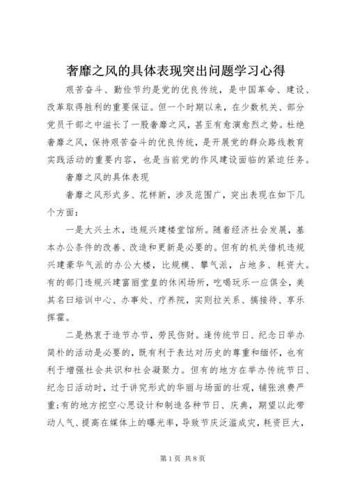 奢靡之风的具体表现突出问题学习心得 (7).docx