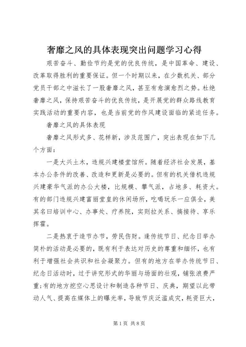 奢靡之风的具体表现突出问题学习心得 (7).docx