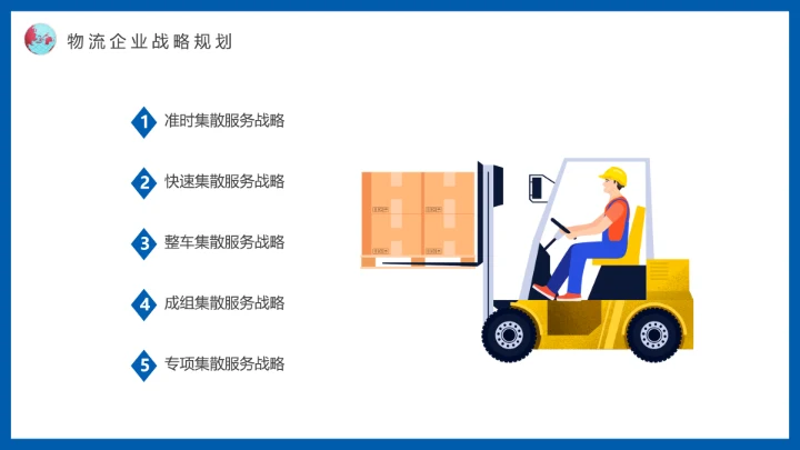 蓝色物流战略规划航空物流动态PPT模板