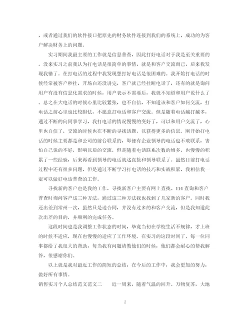 精编之销售实习个人总结范文.docx