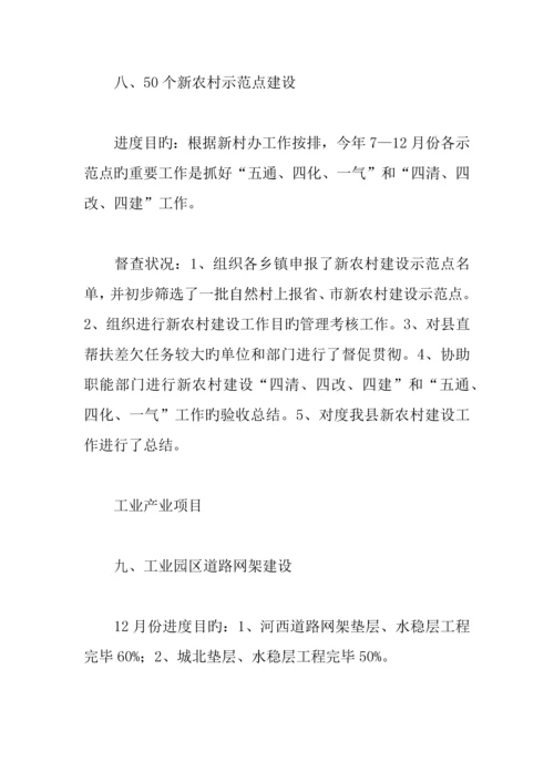 全县重点产业项目督查情况汇报.docx