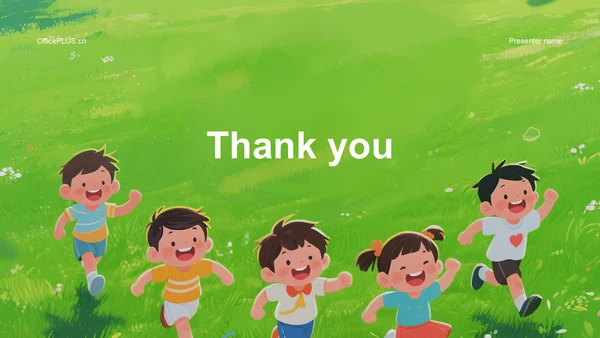 绿色卡通风儿童活动PPT主题
