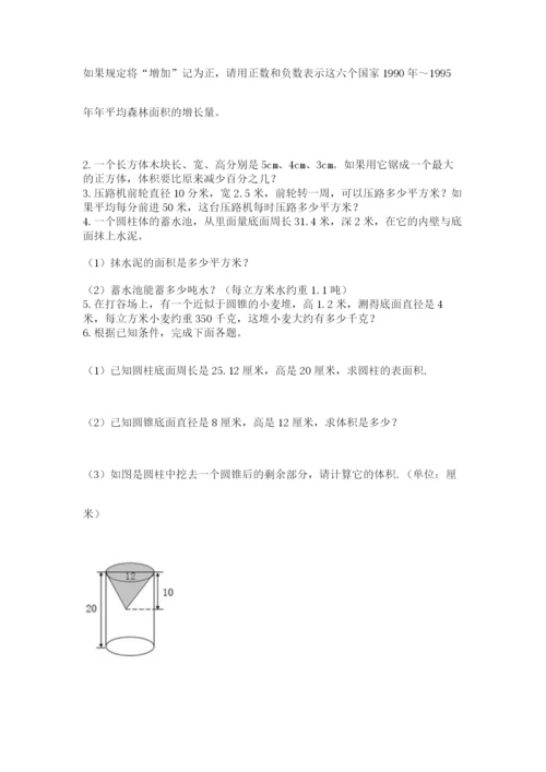 最新人教版小升初数学模拟试卷及参考答案【研优卷】.docx