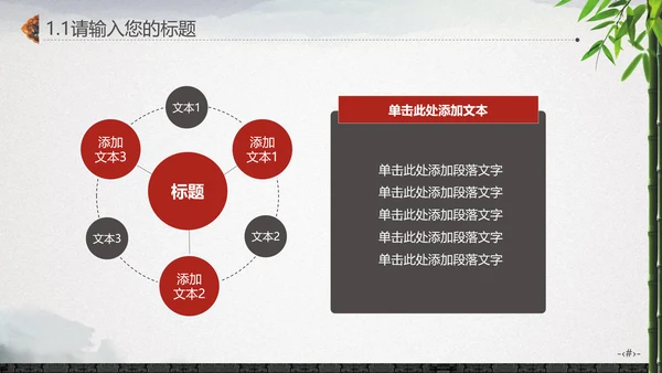 最爱水墨中国风竹林通用PPT