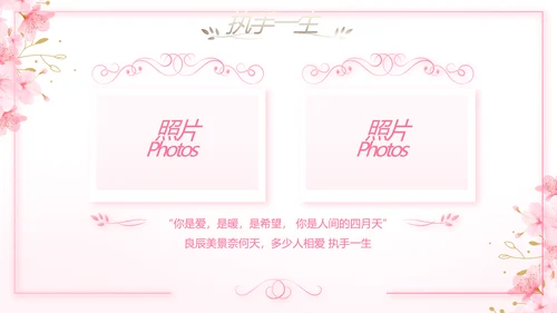 粉色唯美我们的婚礼动态PPT模板