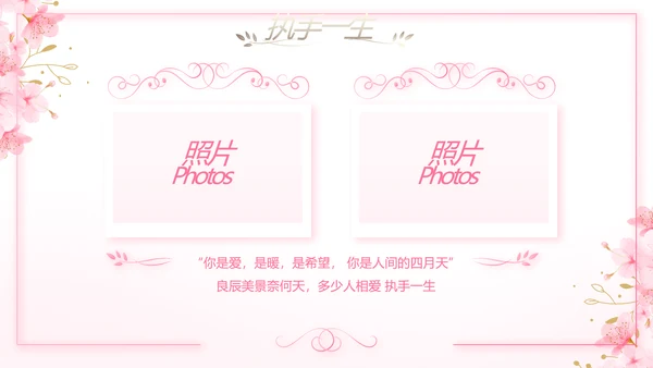 粉色唯美我们的婚礼动态PPT模板