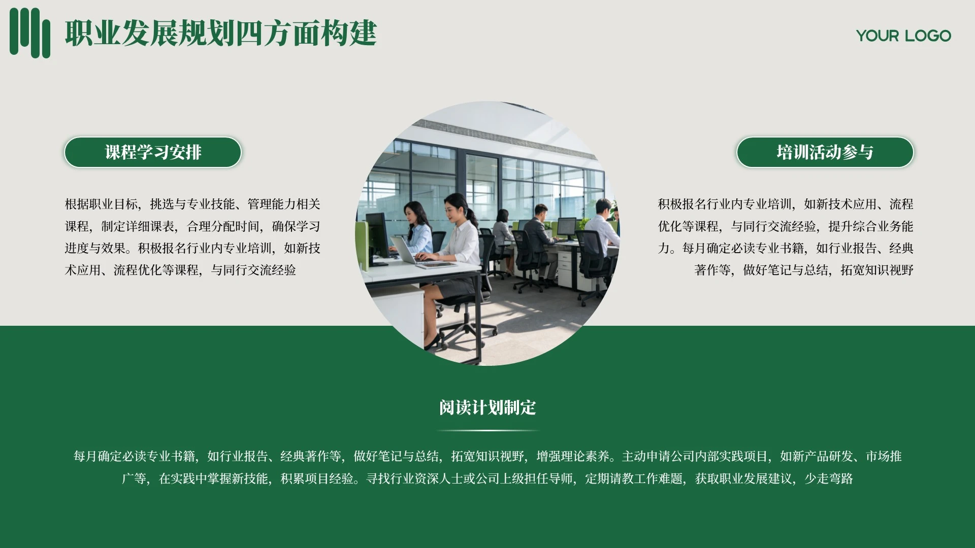 绿色商务职业规划PPT单页