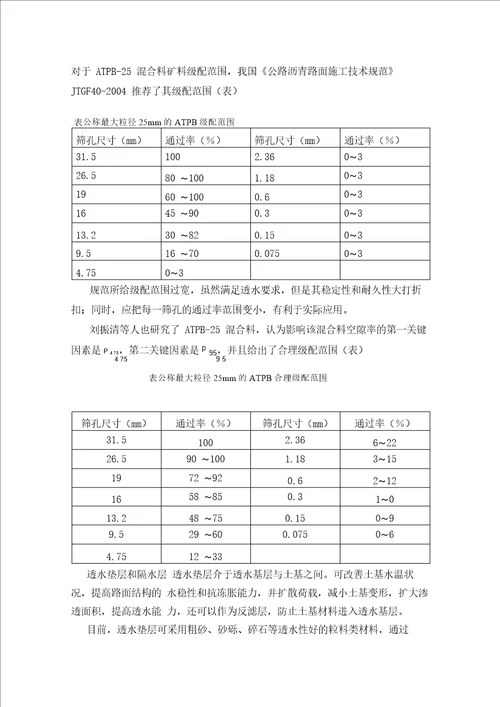 ATPB排水基层的要求