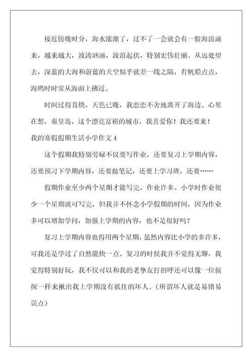 2022年我的寒假假期生活小学作文9篇