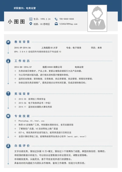 word电商运营简历模板个人简历介绍