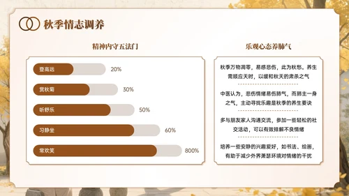 棕色系中国风秋季养生讲座PPT模板