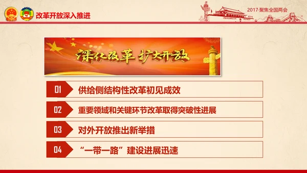 彩墨党政大气聚焦两会精神学习教育PPT