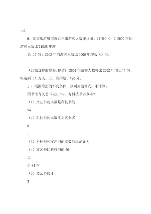 小学数学毕业测试题(20套全真模拟试卷)