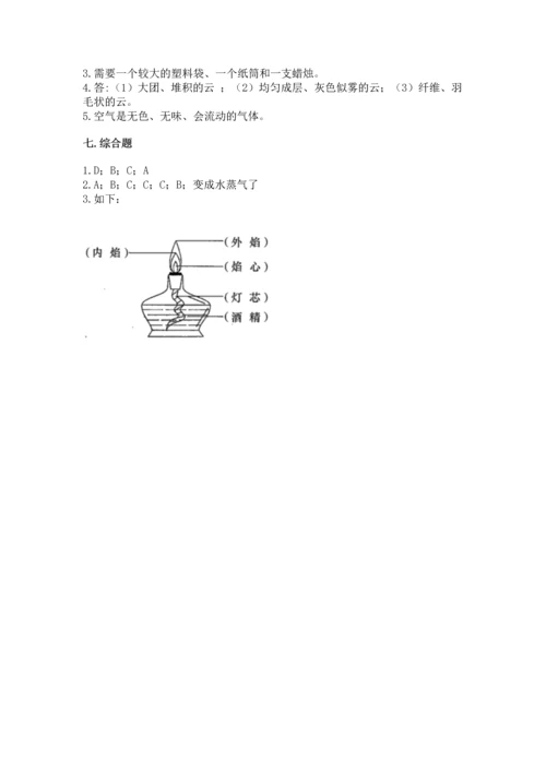 教科版三年级上册科学期末测试卷及完整答案.docx