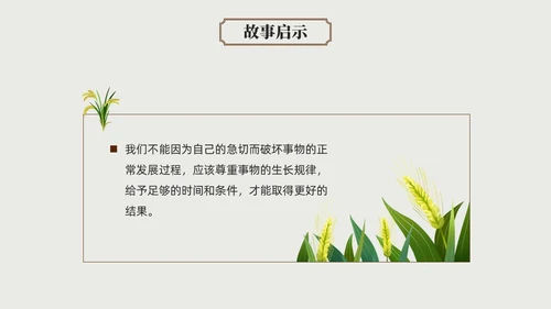 彩色水彩简约插画拔苗助长成语故事介绍PPT