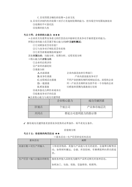 CPA公司战略与风险管理2017第二章战略分析考点总结精细