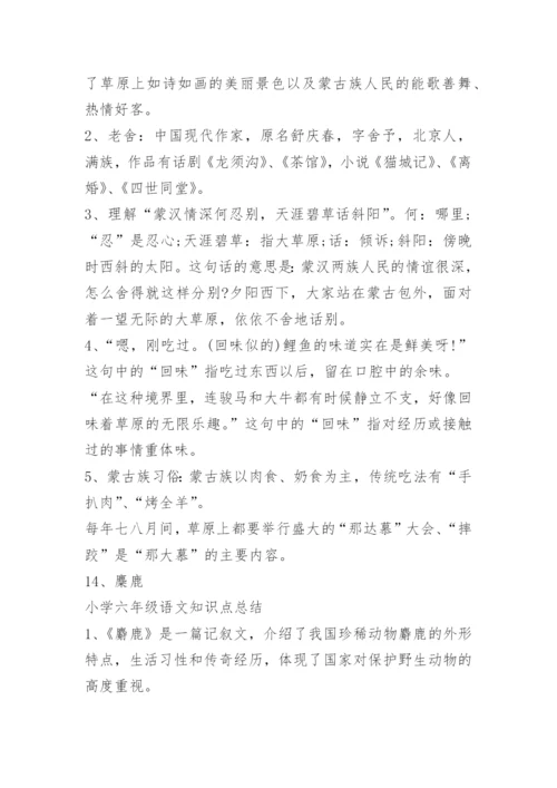 小学六年级语文重点知识点.docx