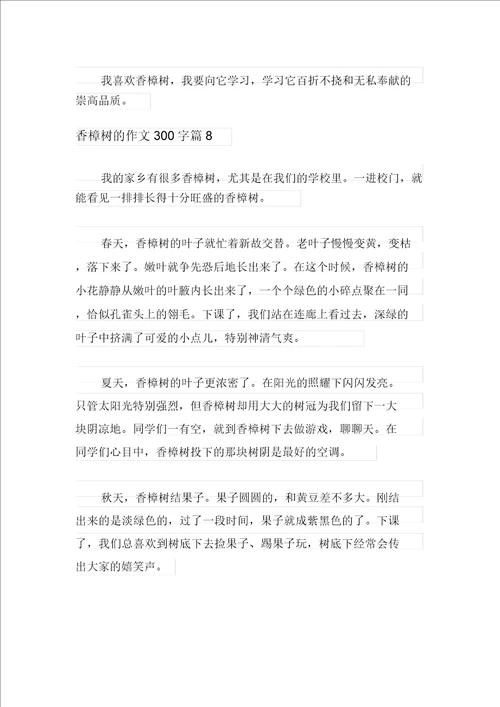 有关香樟树的作文300字汇编10篇