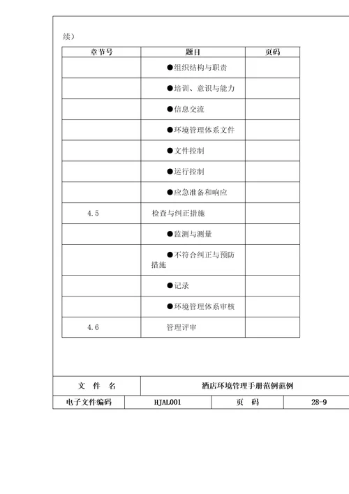 酒店环境管理手册范例