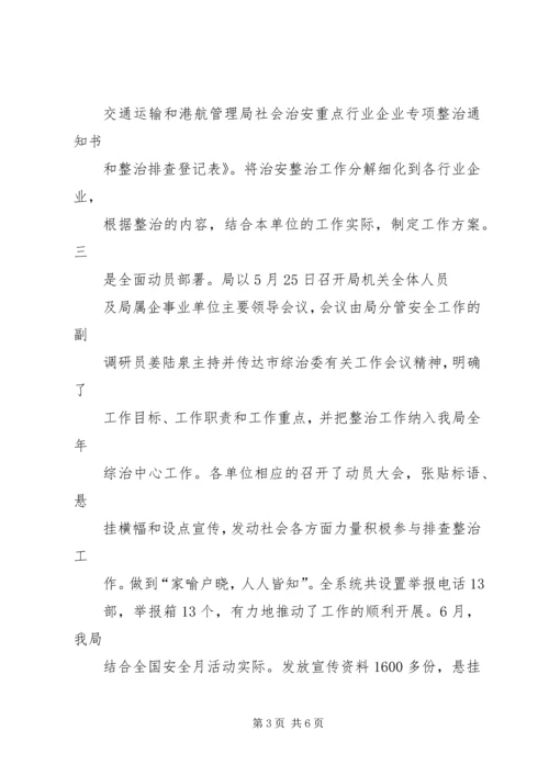 交运港管局社会综治工作总结.docx