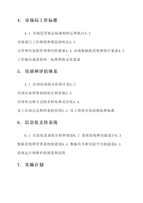 市场局标准化建设体系方案