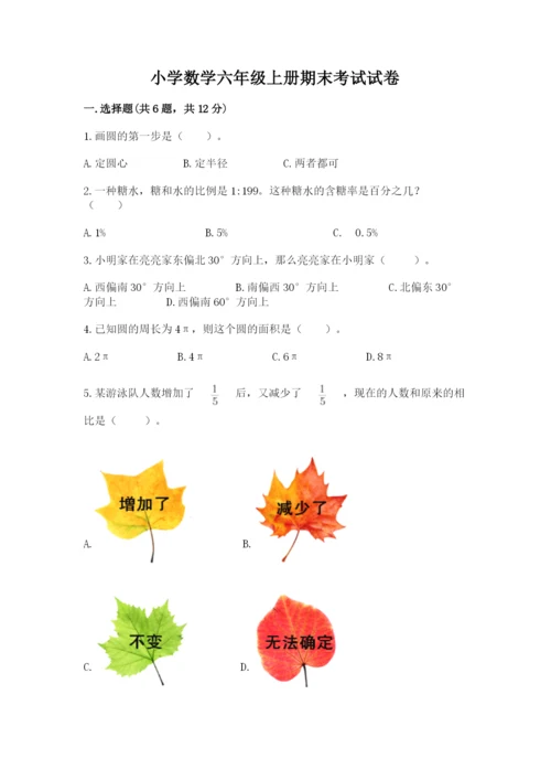 小学数学六年级上册期末考试试卷含答案【能力提升】.docx