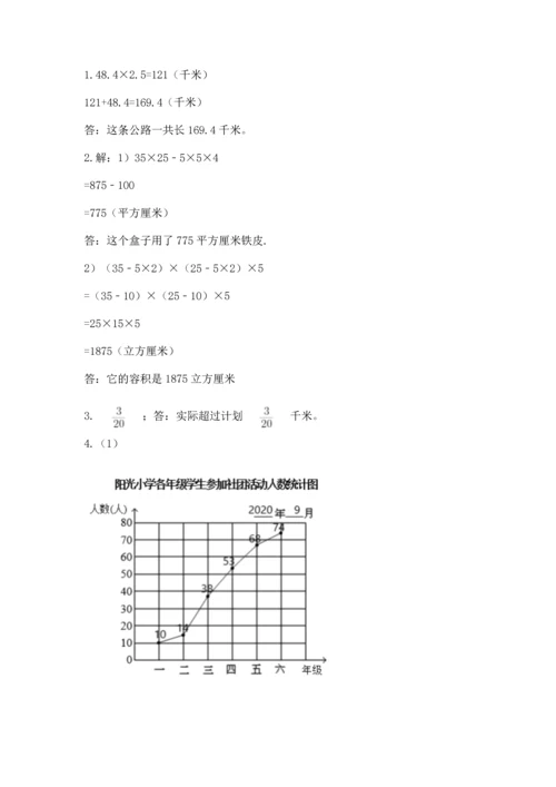 人教版五年级下册数学期末测试卷附答案【黄金题型】.docx