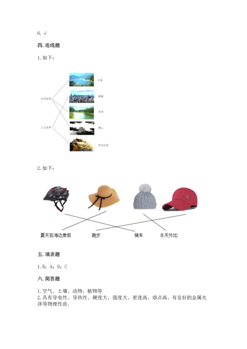 教科版科学二年级上册《期末测试卷》及参考答案（基础题）.docx