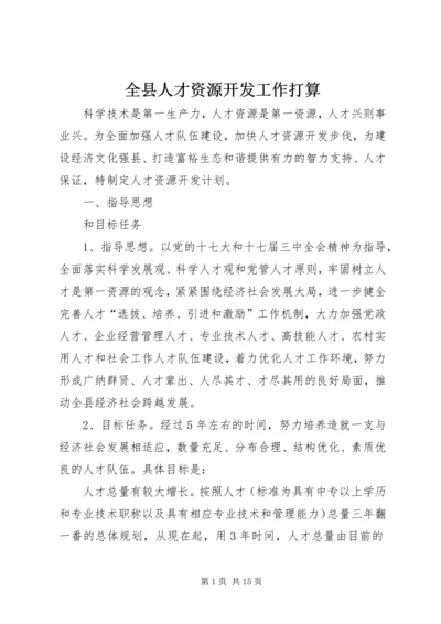 全县人才资源开发工作打算.docx