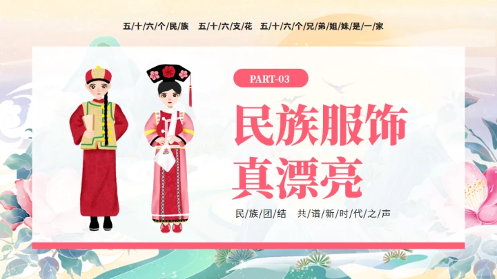 56个民族少数民族介绍通用PPT模板