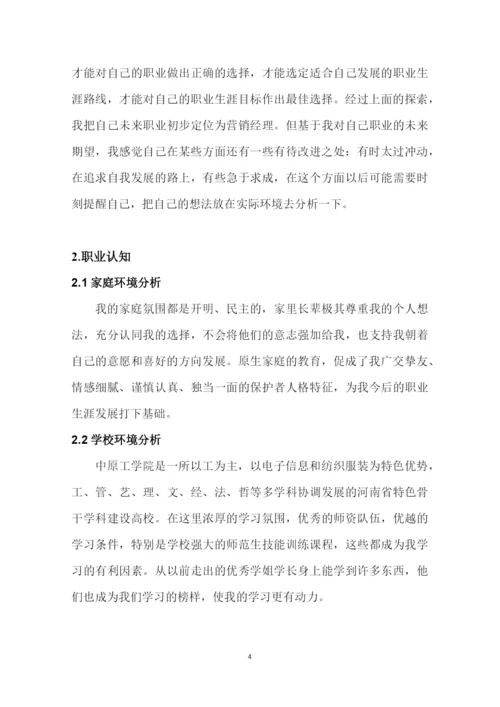 13页4000字市场营销专业职业生涯规划.docx