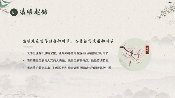 清明节知识清明节气清明扫墓清明习俗清明养生PPT
