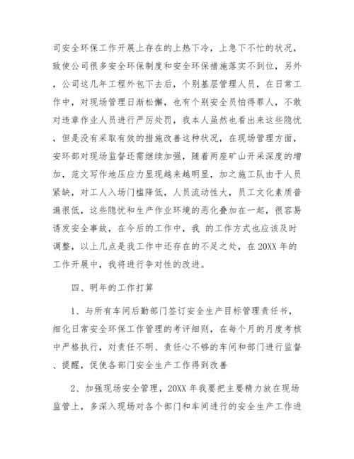 安环部经理述职报告两篇.docx