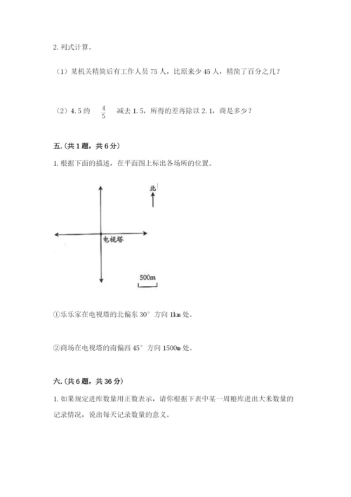 小学六年级数学毕业试题及答案【必刷】.docx