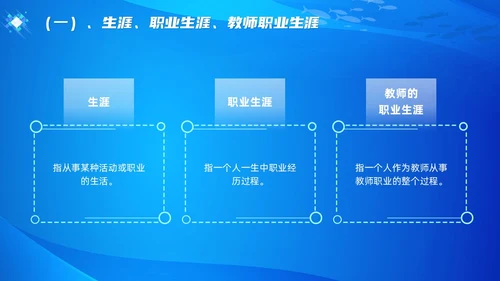 教师专业发展简约渐变蓝色边框鱼缸鱼职业规划老师教师培训