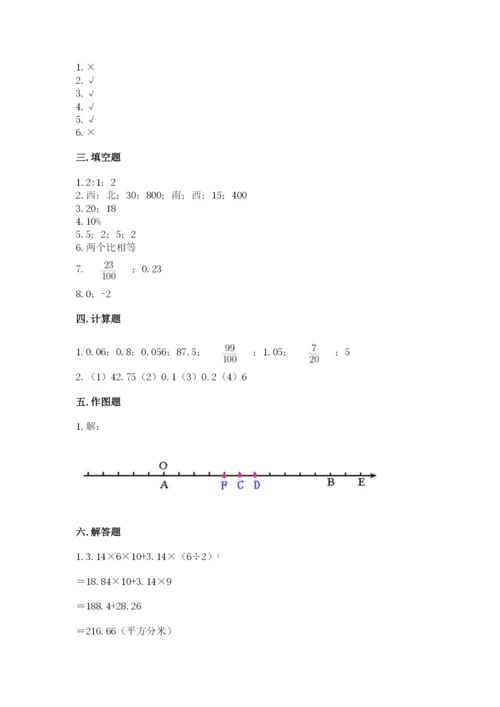 小学六年级下册数学期末测试卷a4版可打印.docx