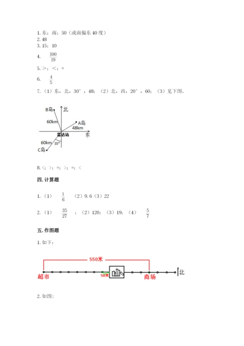 人教版六年级上册数学期中测试卷附参考答案（夺分金卷）.docx